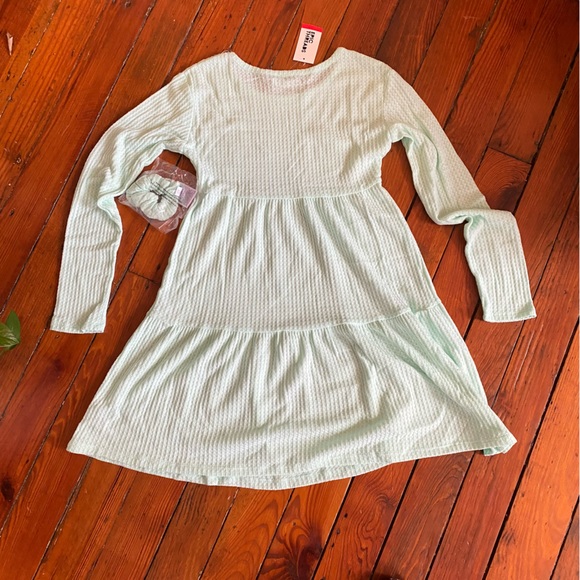 Epic Threads Girls Waffle Tiered Dress with Scrunchie Mint Candy Size L NWT - Picture 4 of 8